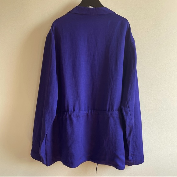 💜 Acne Studios royal purple linen blend jacket blazer w drawcord size 38 US M 6 - Picture 11 of 13